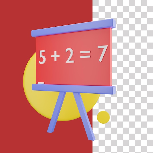 PSD 3d maths class board icon