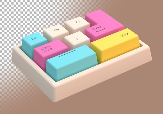 3d mechanical keyboard. three dimensional render illustration.