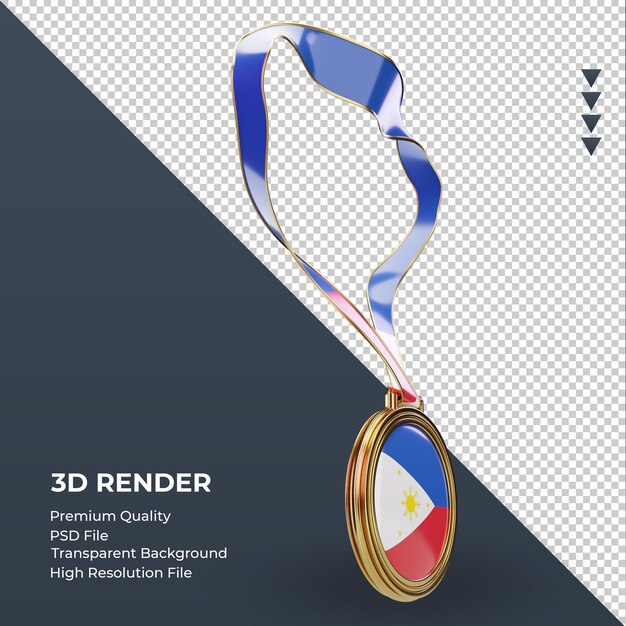 3d-medaille filipijnen vlag rendering linker weergave