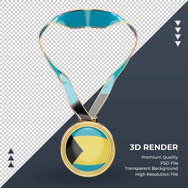 3d medal flaga Bahamów renderujący widok z przodu