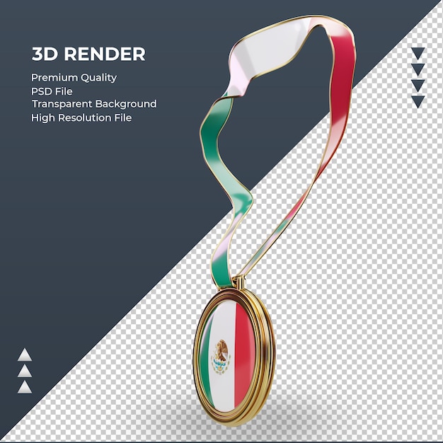 3d Medal Flaga Meksyku Renderująca Prawy Widok