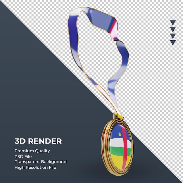 3d Medal Flaga Republiki środkowoafrykańskiej Renderowania Lewego Widoku