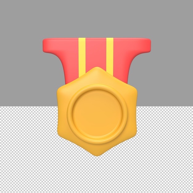 3D Medal Gold Rendered object illustration