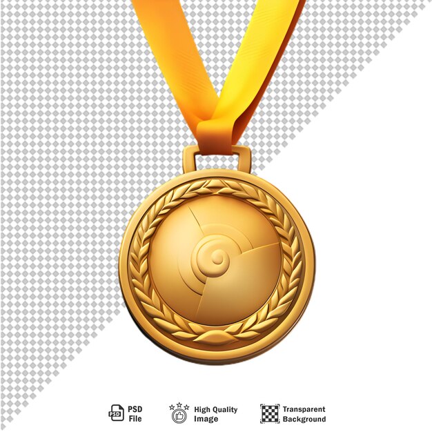 3d medal isolated on transparent background