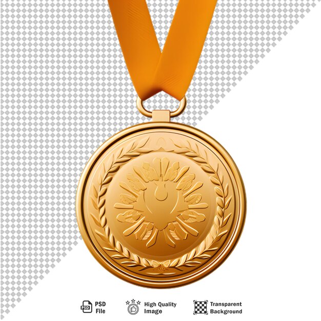 3d medal isolated on transparent background