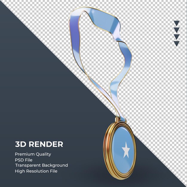 3d medal somalia flag rendering left view