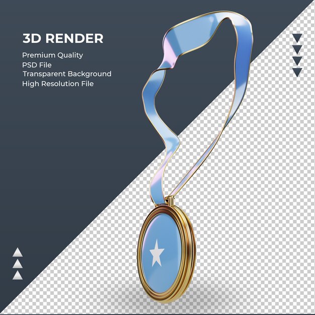 3d medal somalia flag rendering right view