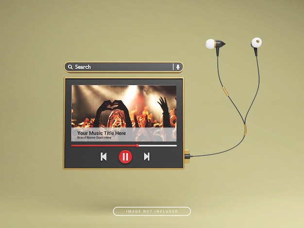 PSD 3d media player mockup