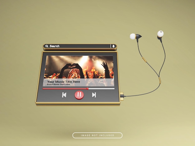 3d media player mockup