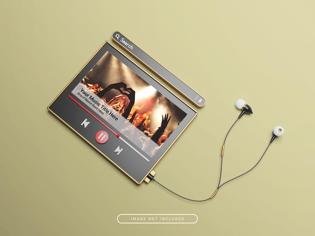 PSD 3d media player mockup