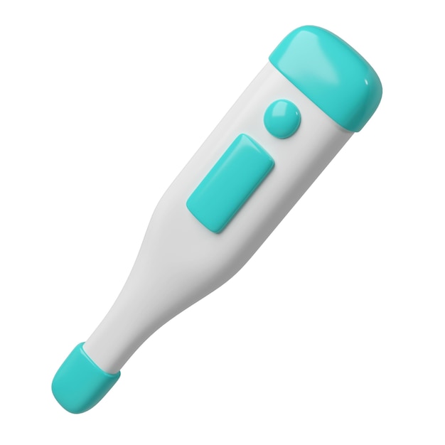 PSD 3d medical electronic thermometer icon rendering illustration of medicine diagnostic