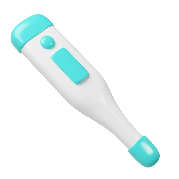 PSD 3d medical electronic thermometer icon rendering illustration of medicine diagnostic