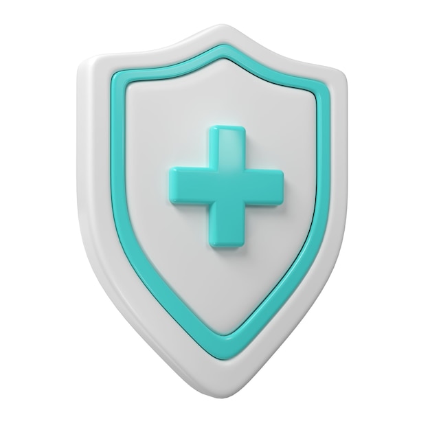 PSD 3d medical health protection shield cross healthcare protected guard concept safety badge