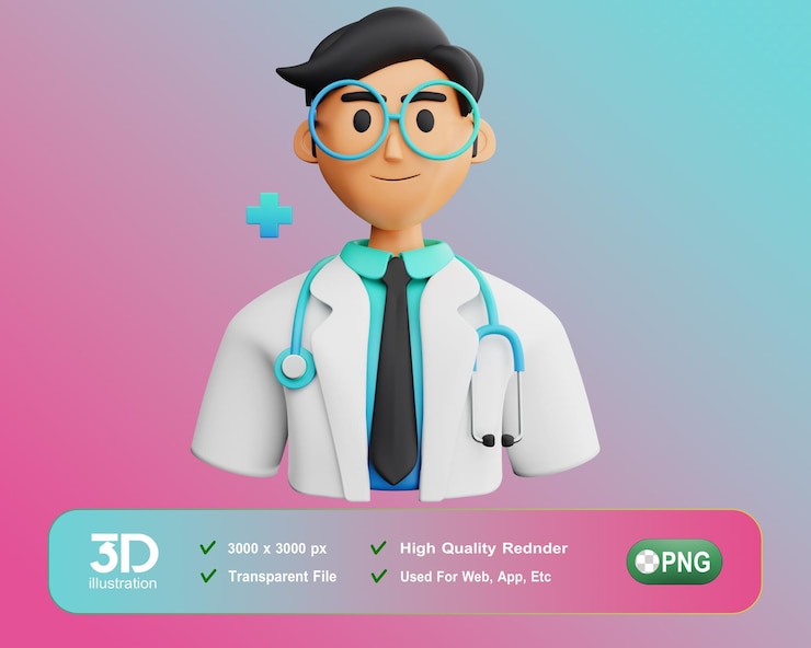 PSD 3d medical and healthcare 3d doctor male