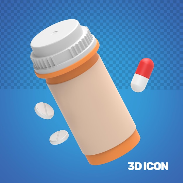 PSD 3d medical icon medicine bottle - 01