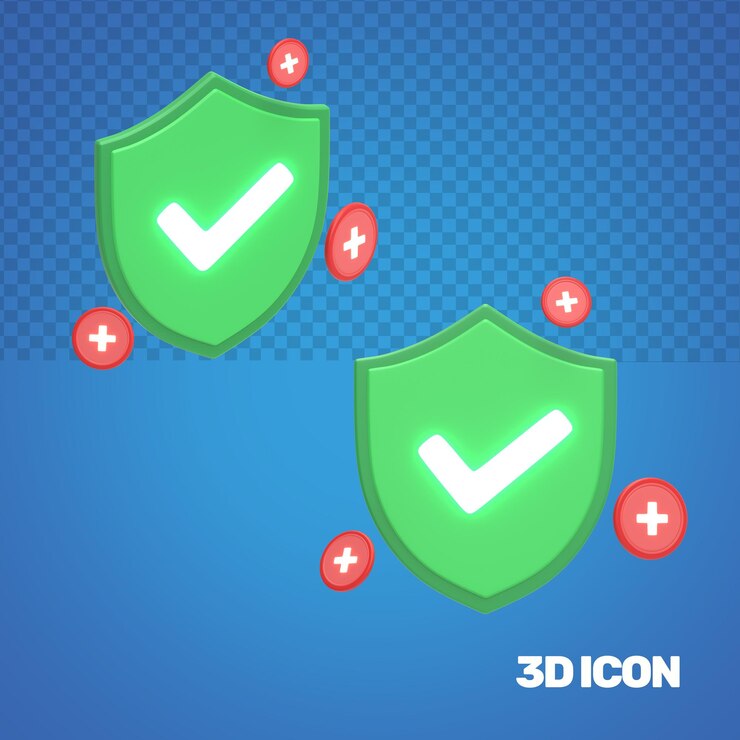 PSD 3d medical icon shield - 02