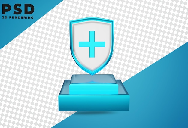 PSD 3d medical protection healthcare shield isolated