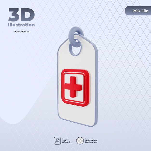 PSD 3d medical supplies icon illustration