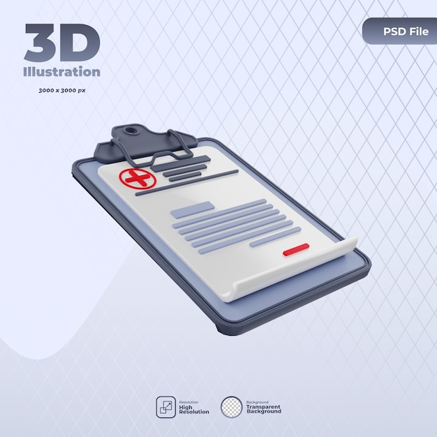 PSD illustrazione dell'icona del trattamento medico 3d