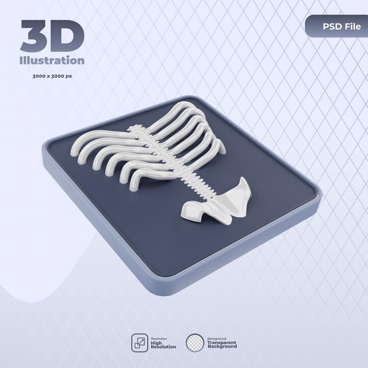 PSD 3d medical xray icon illustration