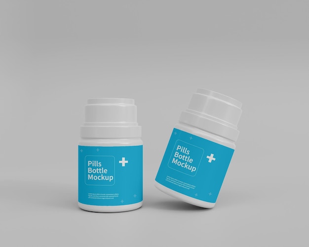 PSD 3d medicine bottle mockup design