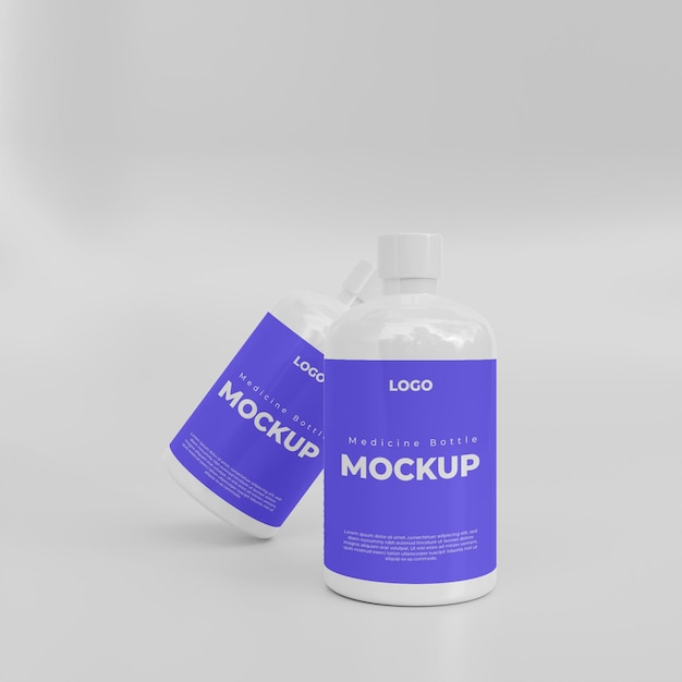 3d medicine bottle mockup