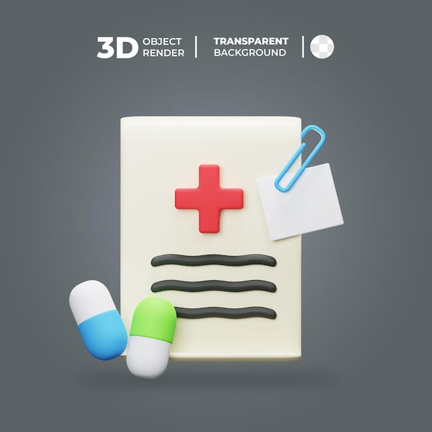 3d medicine recipe icon