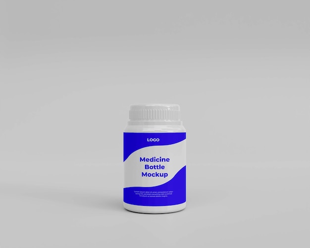 PSD 3d medicine supplement jar bottle mockup