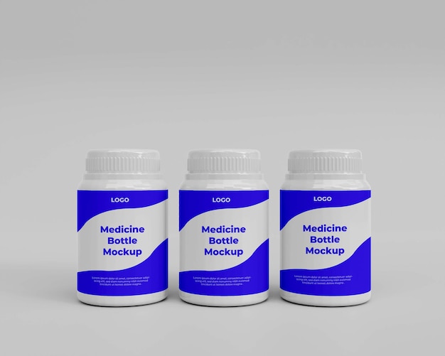 PSD 3d medicine supplement jar bottle mockup