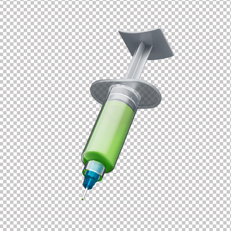 PSD 3d medicine syringe icon with transparent background