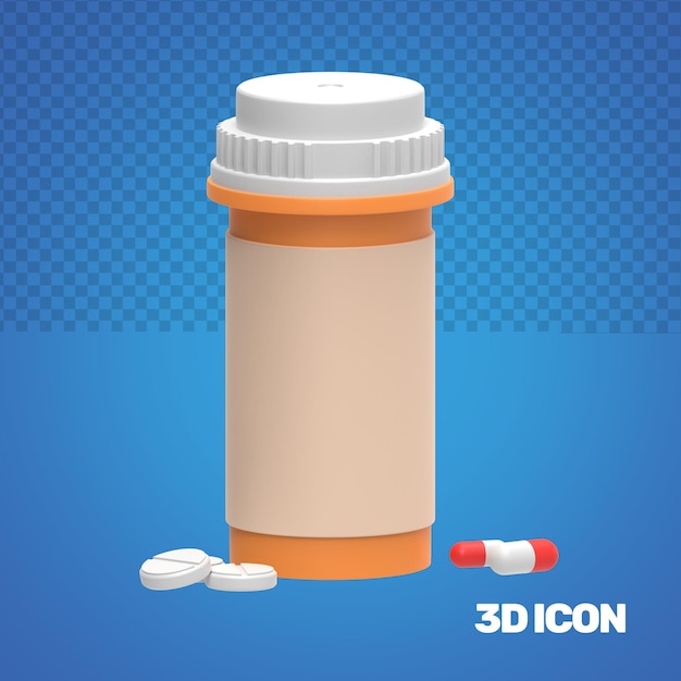 3D Medisch Pictogram Medicijnfles - 02