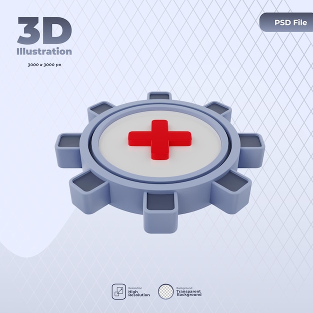 PSD 3d medische apparatuur pictogram illustratie