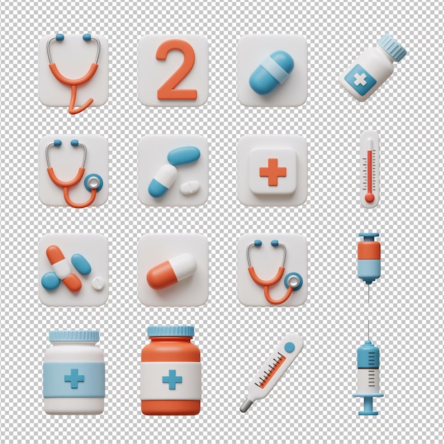 3D medische icoontjes set
