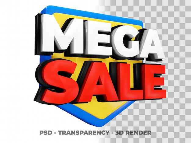 3d Mega Oferta Sprzedaży Z Przejrzystością Tła