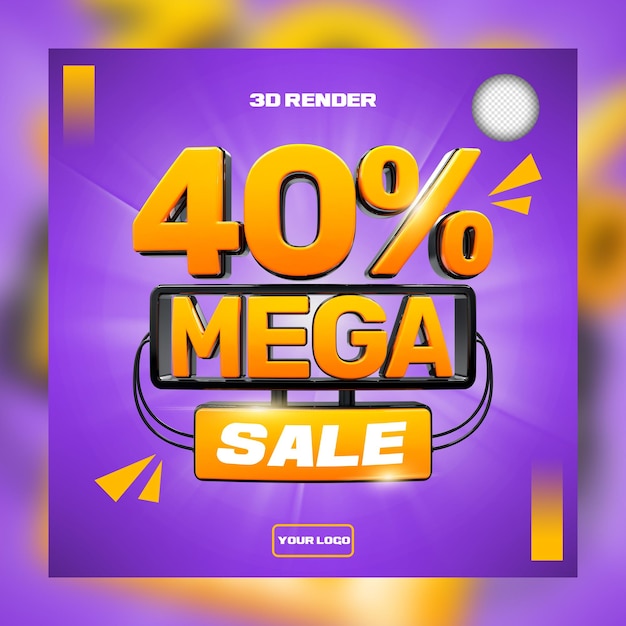 3d mega sale 40 korting voor promotie