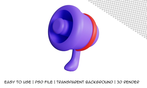 PSD 3d megaphone illustration