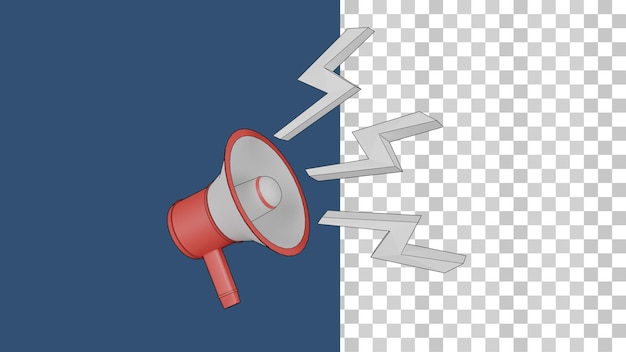 3d megaphone png transparent background v2