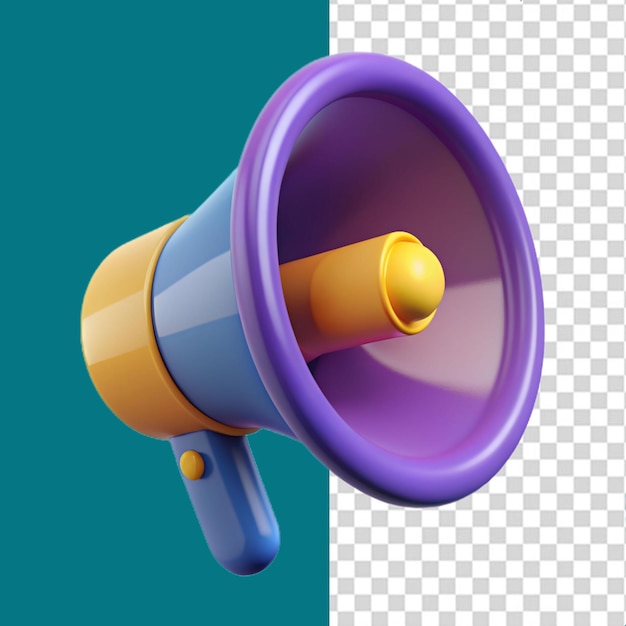 3d megaphone on a transparent background