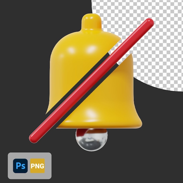 PSD 3d-meldingspictogram met belillustratie