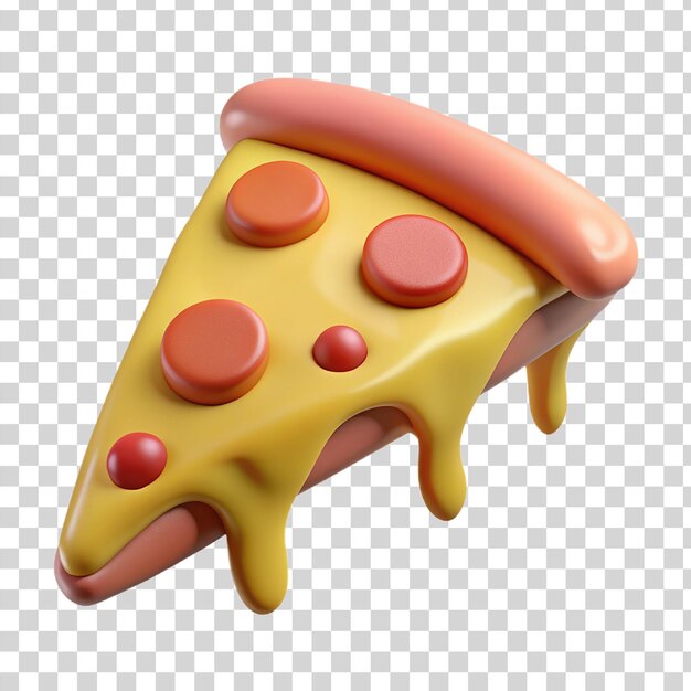 PSD 3d melted pizza slice isolated on transparent background