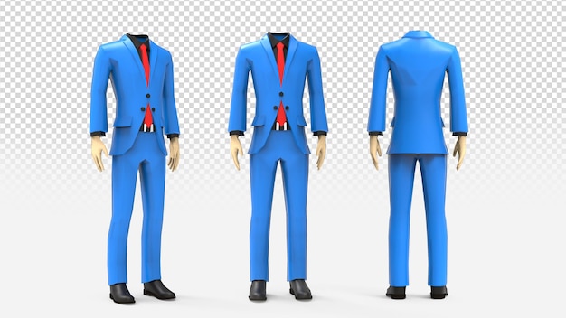투명 배경에 3d 남자 정장