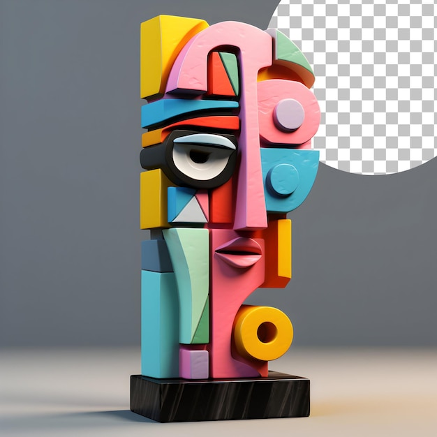 3D menselijk gezicht man portret in kubisme picasso stijl