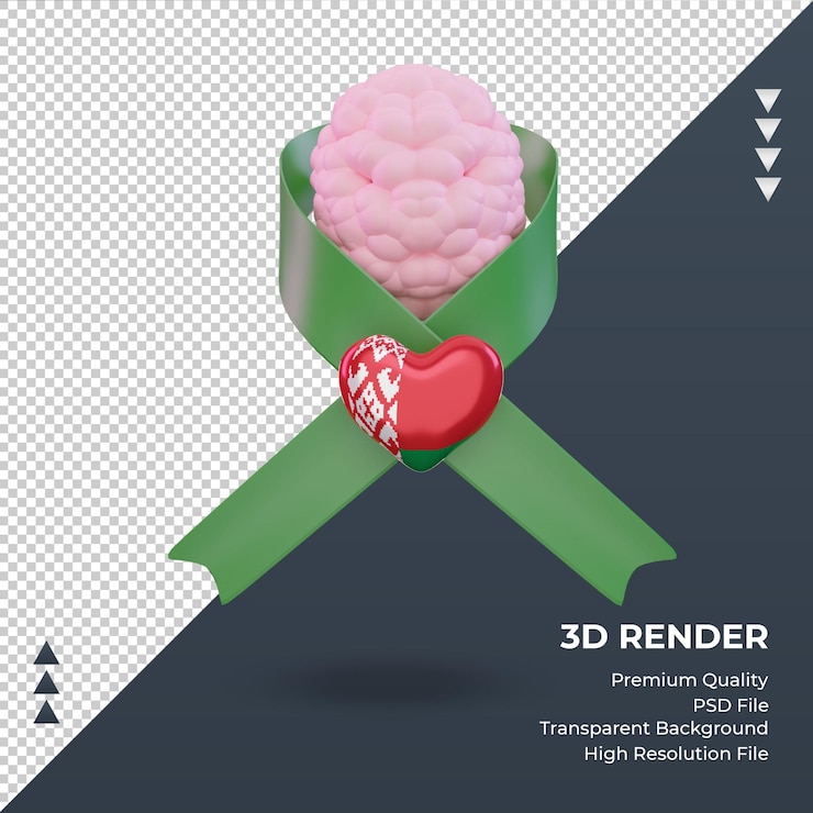PSD 3d mental health day belarus flag rendering front view