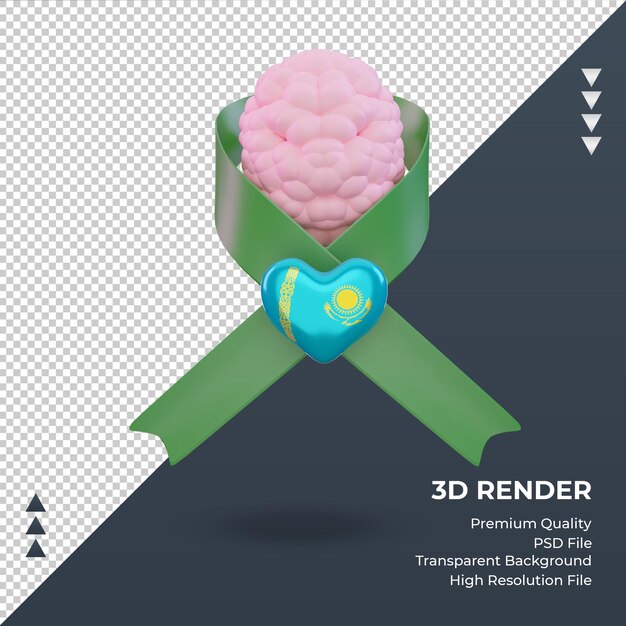 3d mental health day kazakistan bandiera rendering vista frontale