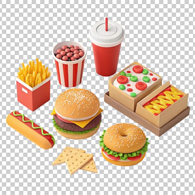 3d menu ui icon isolated on transparent background