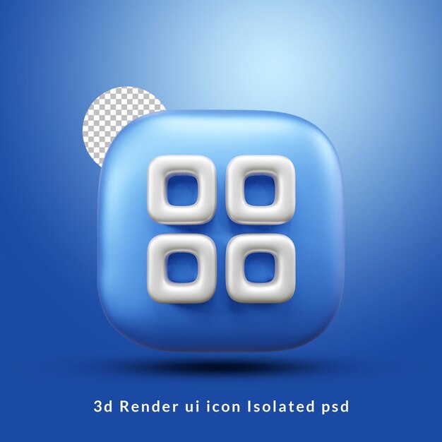 3d menu ui icon isolated