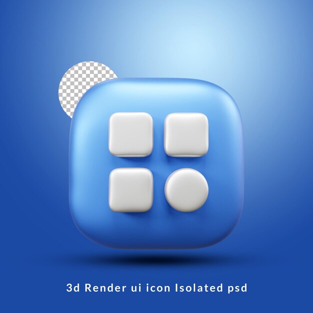 PSD 3d menu ui icon isolated