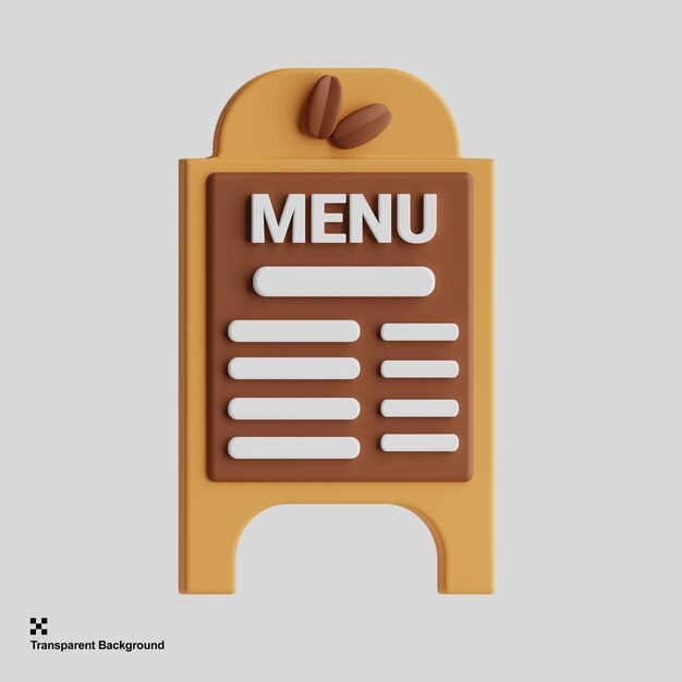 3d-menu van het koffierestaurant