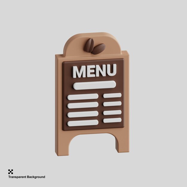 3d-menu van het koffierestaurant