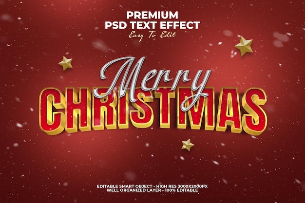 3d merry christmas text effect